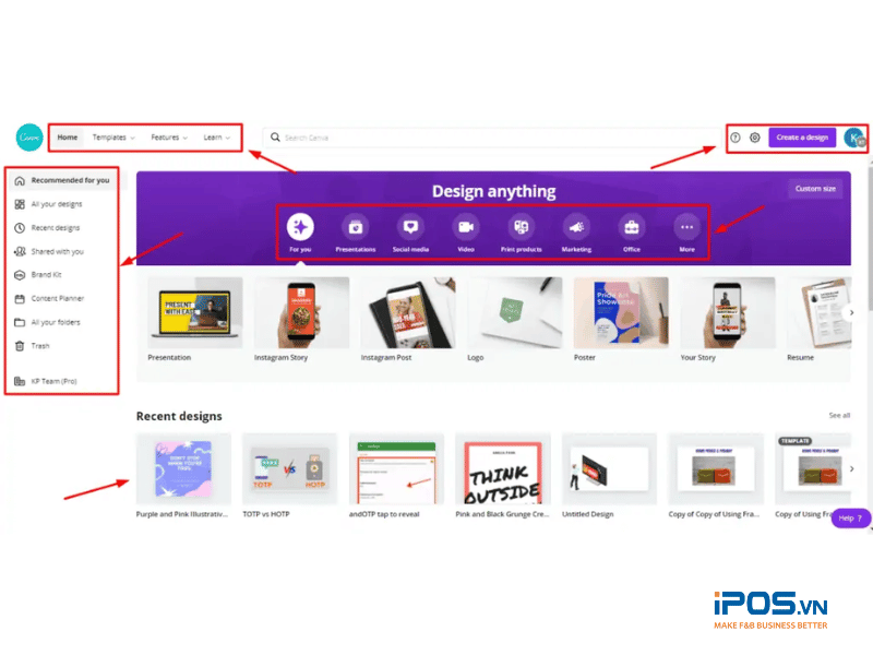 thiết kế menu bằng Canva