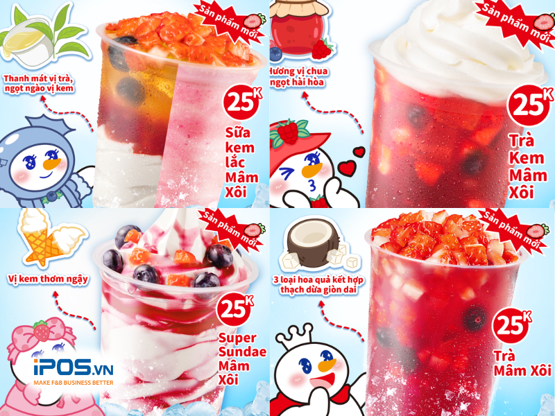 trà mâm xôi mixue