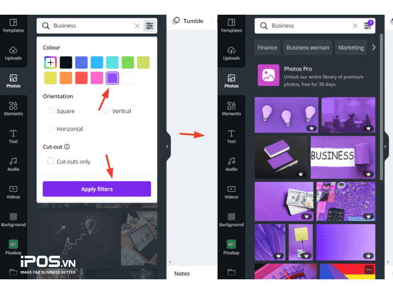 thiết kế menu bằng Canva