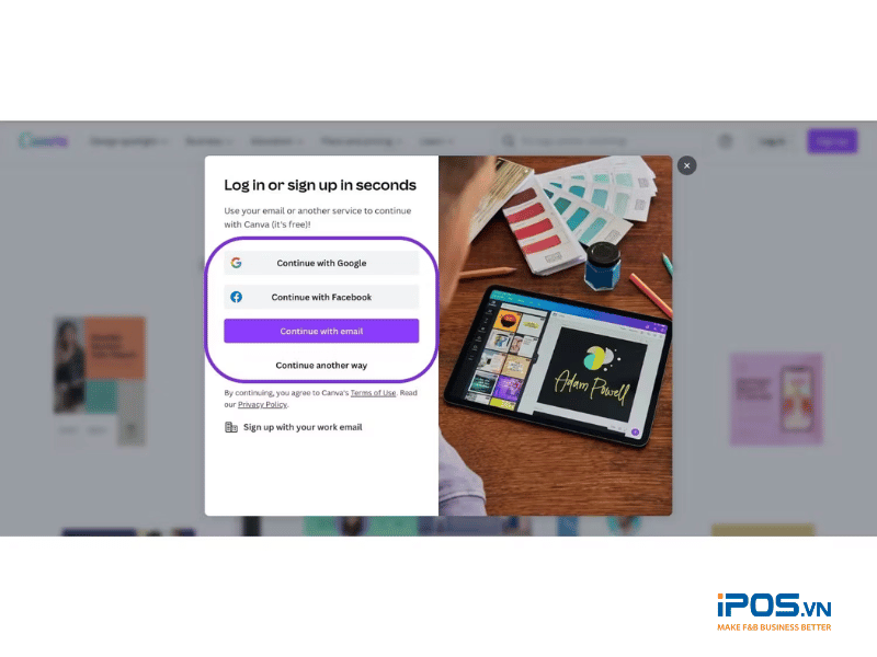 thiết kế menu bằng Canva