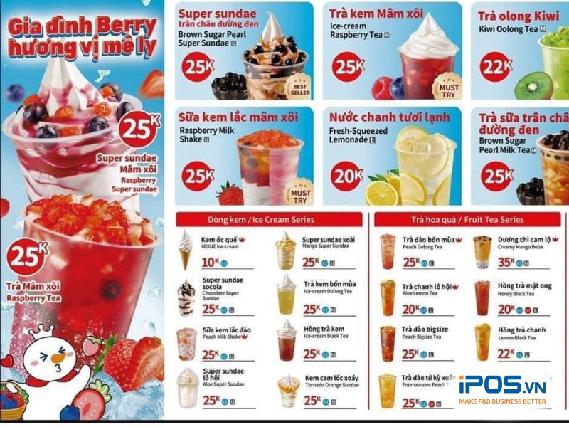 Mixue giảm giá bán sản phẩm từ 10 - 25% so với giá bán cũ.
