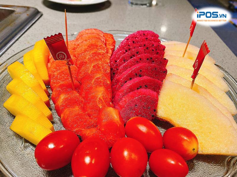 Các món tráng miệng ở Haidilao chủ yếu là trái cây và kem