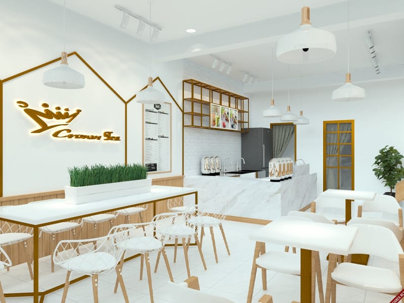 thiết kế quán trà sữa
