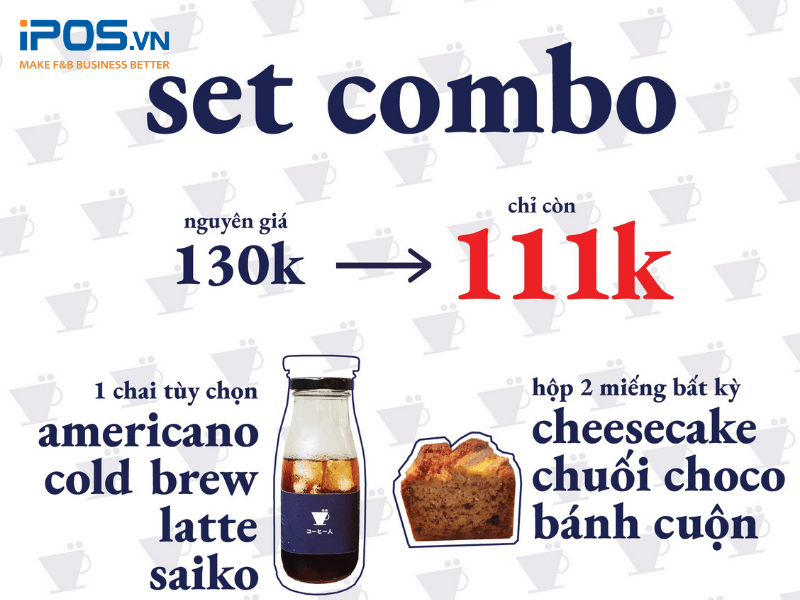 Combo cà phê và bánh ngọt được nhiều khách hàng đặt online