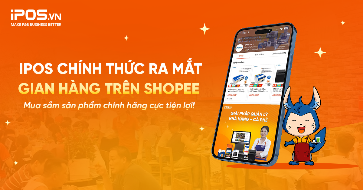 iPOS.vn chính thức mở gian hàng Online trên Shopee