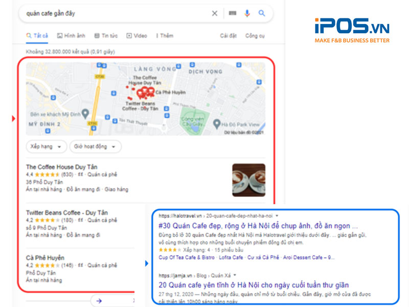 Quán của bạn sẽ xuất hiện đầu trong mục tìm kiếm liên quan