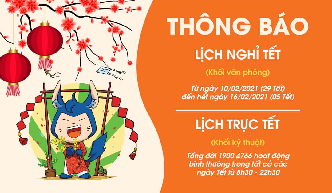 Thông báo về lịch nghỉ và trực tết Nguyên Đán năm 2021
