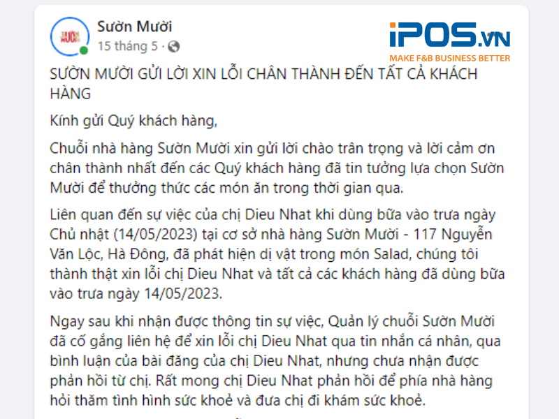 Thương hiệu nên bày tỏ sự chân thành trong cách phản hồi đánh giá xấu trên mạng của khách hàng