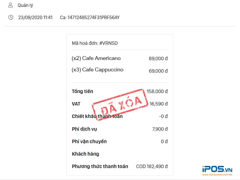 nhân viên gian lận xóa hóa đơn
